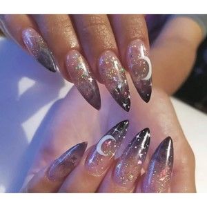 Ombre Moon and Stars Press‎ on nails